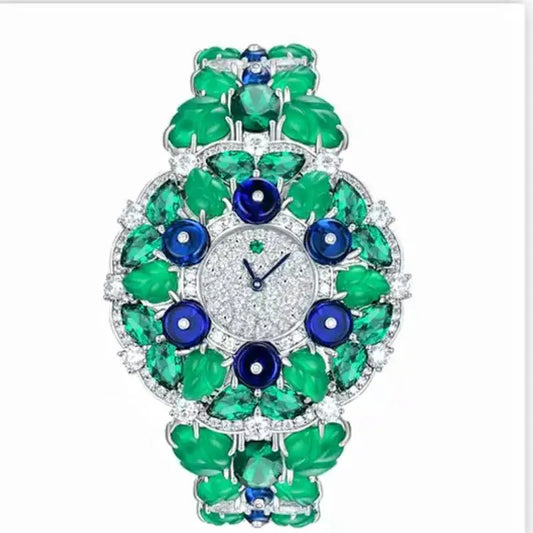 ZOCA Luxury Women's Gemstone 925 Sterling Silver Watch