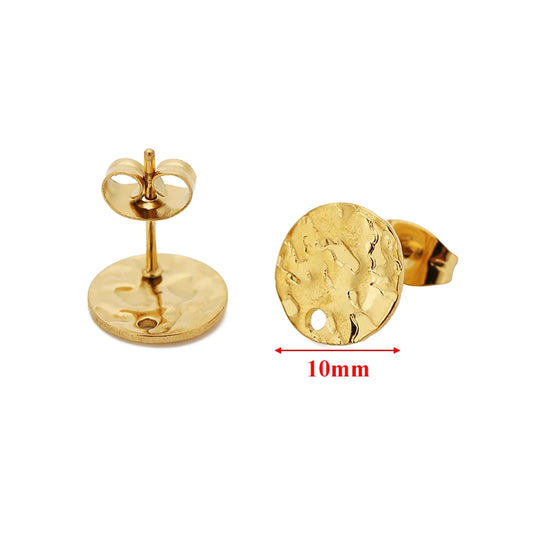 18k Gold-Plated Embossing Ear Posts Studs