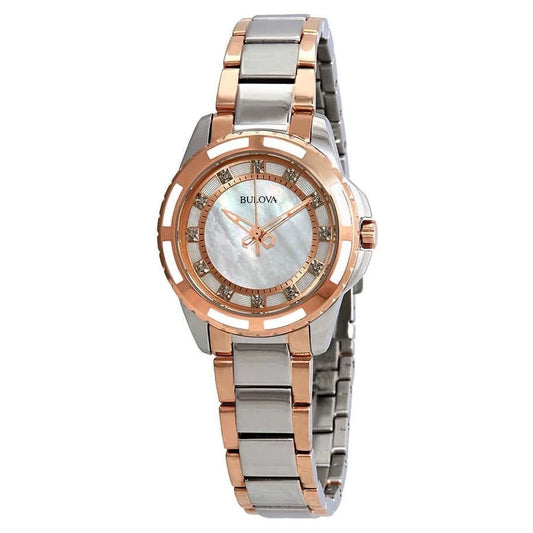 Women's Diamond Silver Stainless-Steel Quartz Dress Watch 98P134